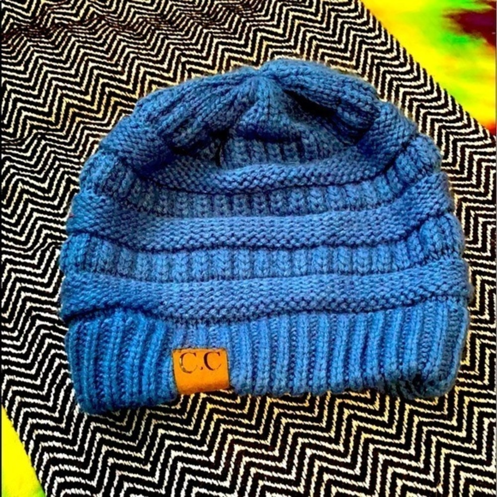 C.C Blue Cable Knit Beanie